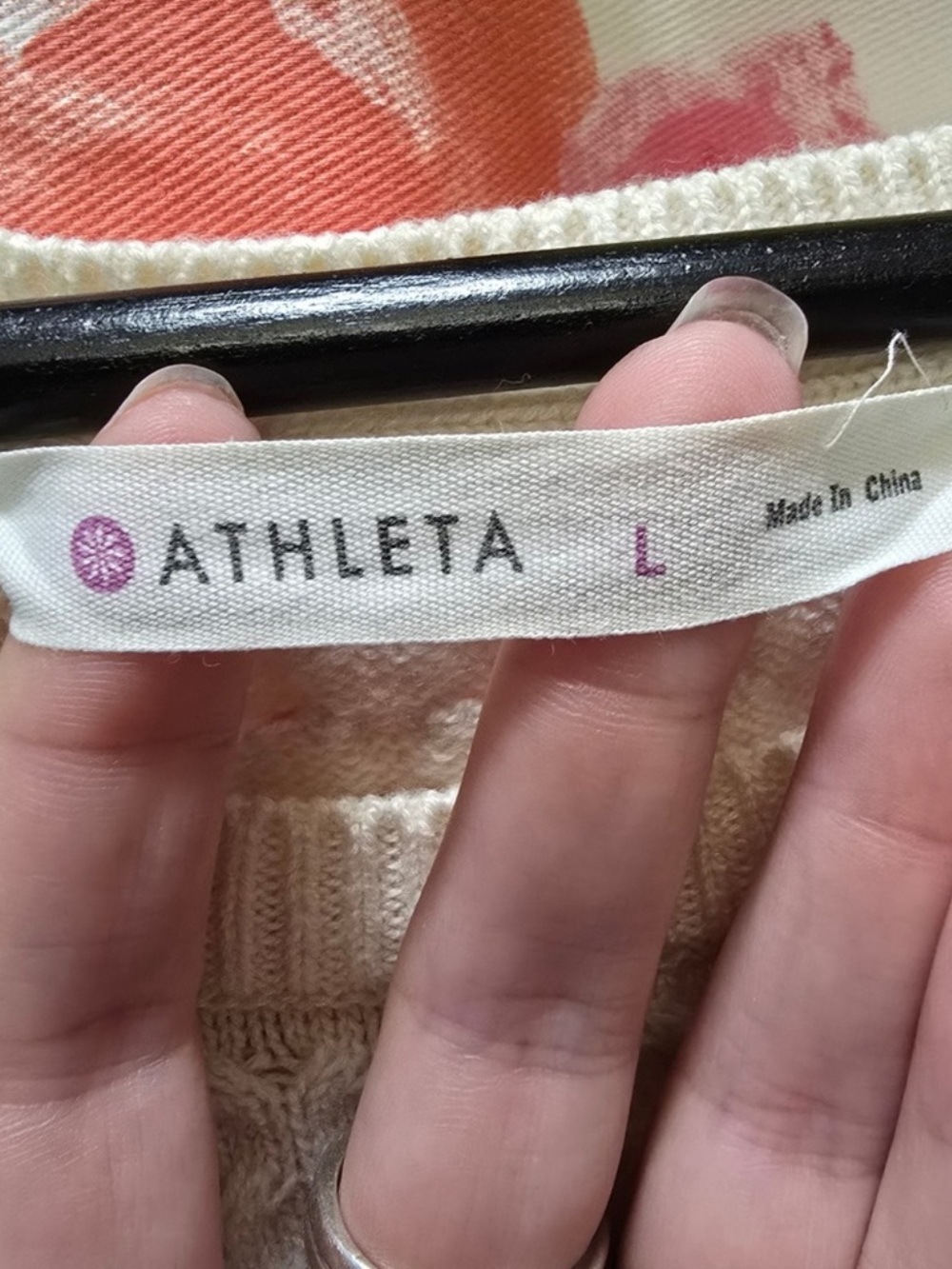 Athleta Women's Cream Knit Long Sleeve Sweater Merino Wool Blend Large - Picture 2 of 13